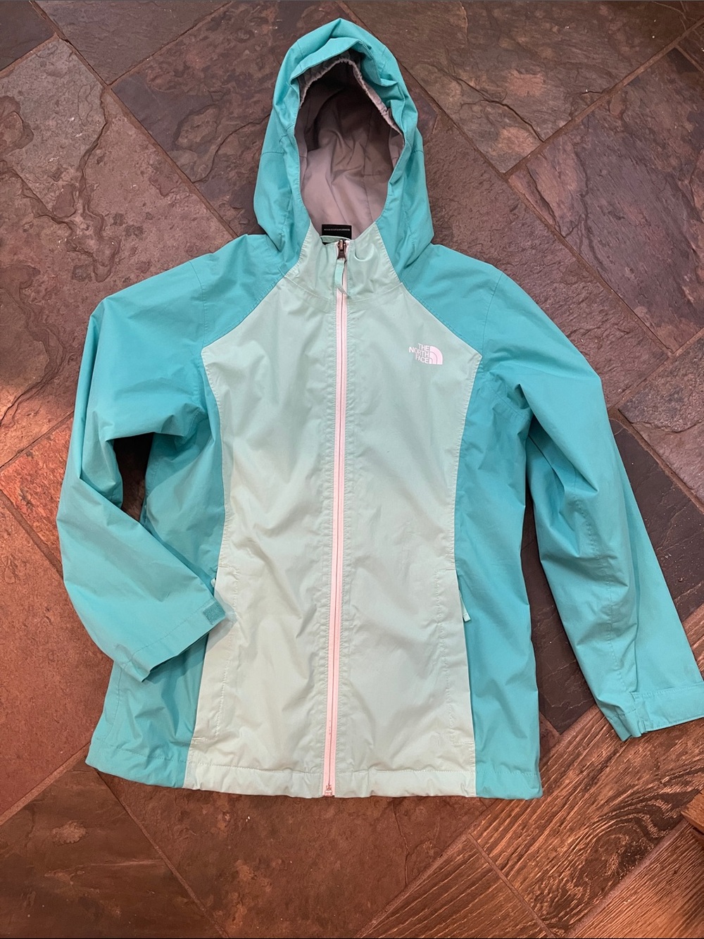 The North Face Girls' Teal & Mint Hooded Raincoat